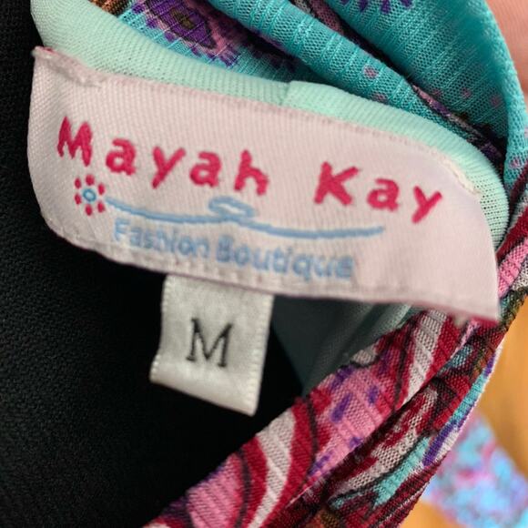 Y2K Style Maxi Skirt Bright Colorful Blue and Pink Paisley Size Medium Mayah Kay - Picture 3 of 6